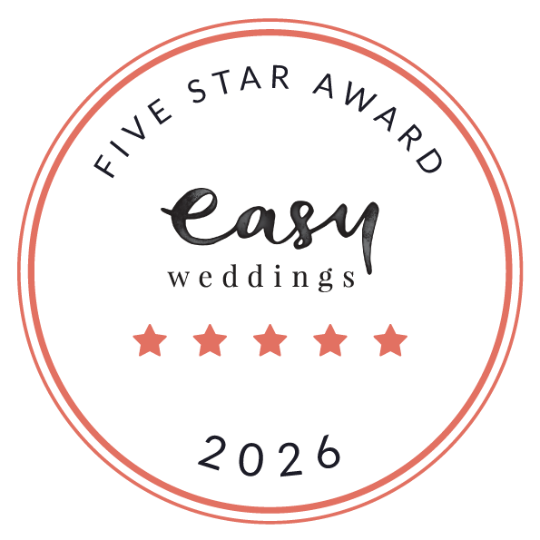 Easy Weddings 2026 Five Star Award winner badge